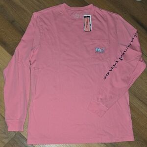 Vineyard Vines Youth Pink Long Sleeve Tee Snowflakes Xl